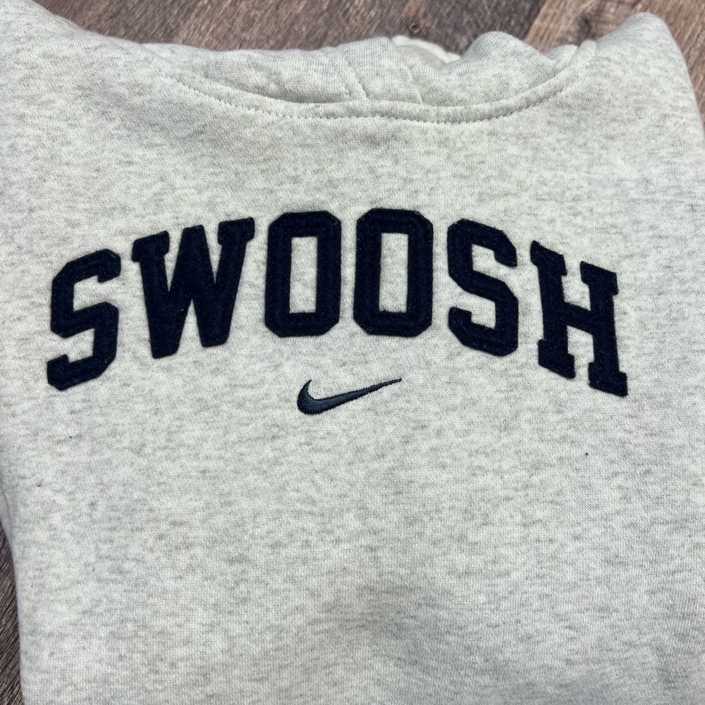 Nike Gray and Navy Swoosh Youth large Sweatshirt